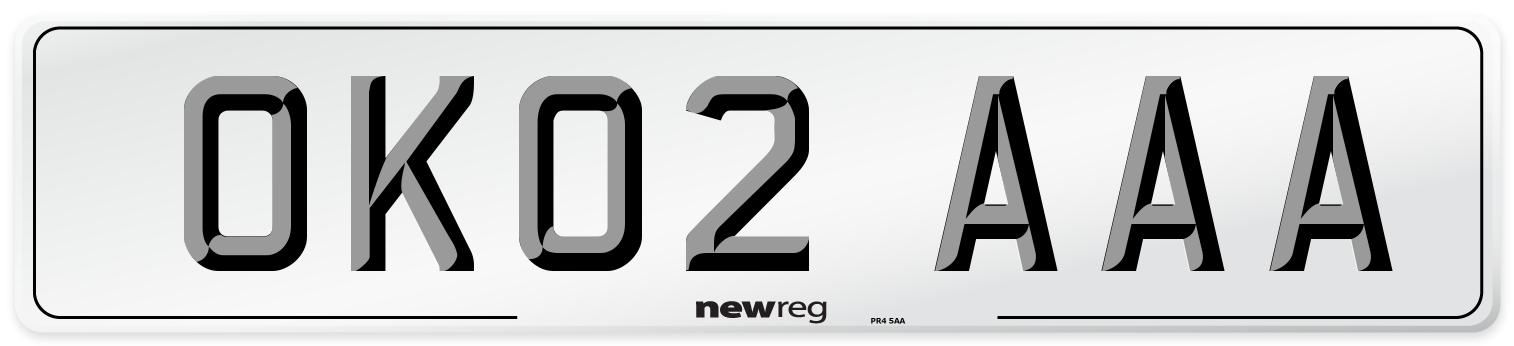 OK02 AAA Number Plate from New Reg